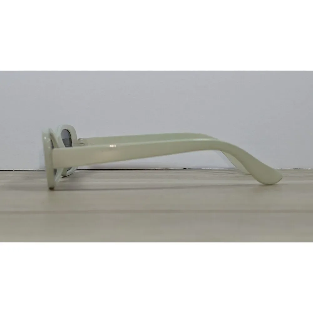 Vintage Kids Y2K White Rectangle Sunglasses Child Size Cream Frame Retro 90s